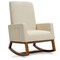 Rocking Chair High Back Upholstered Lounge Armchair W/ Side Pocket
